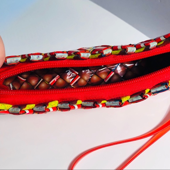 Ecoist Red Candy Wrapper Clutch Wristlet Handbag - Picture 7 of 10